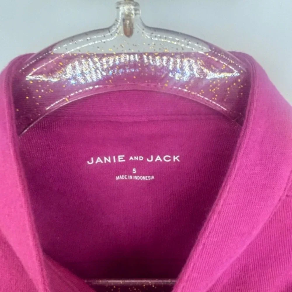 Janie and Jack Girls Pink Ruffle Bib Mock‎ Neck Sleeveless Top Size 5 NWT